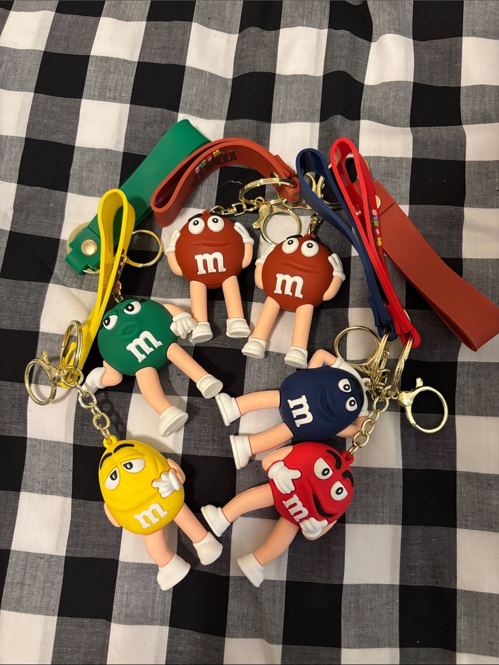 M&M'S Character Keychain Set - Red, Yellow, Green, Blue, Brown